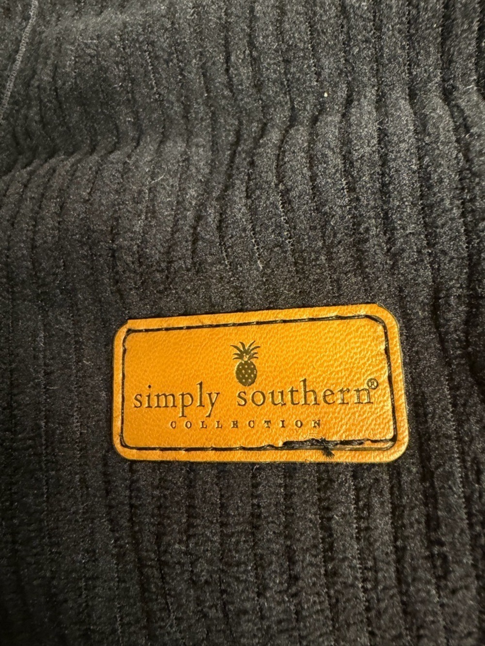 SIMPLY SOUTHERN Quilted Black Puffer Vest with Faux Leather Yoke - Picture 6 of 6